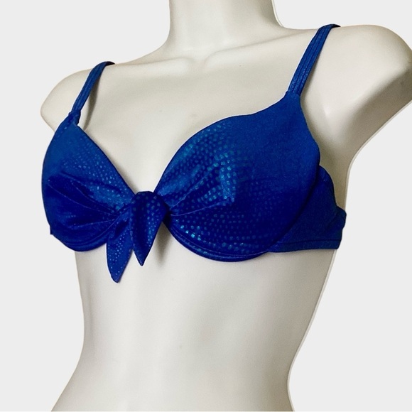 💙 3 Piece Swim Set Blue Bikini Crop Top Mermaid - Picture 2 of 11